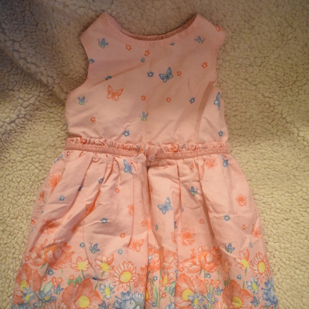 Pink Sleeveless Floral Summer Dress 18-24m